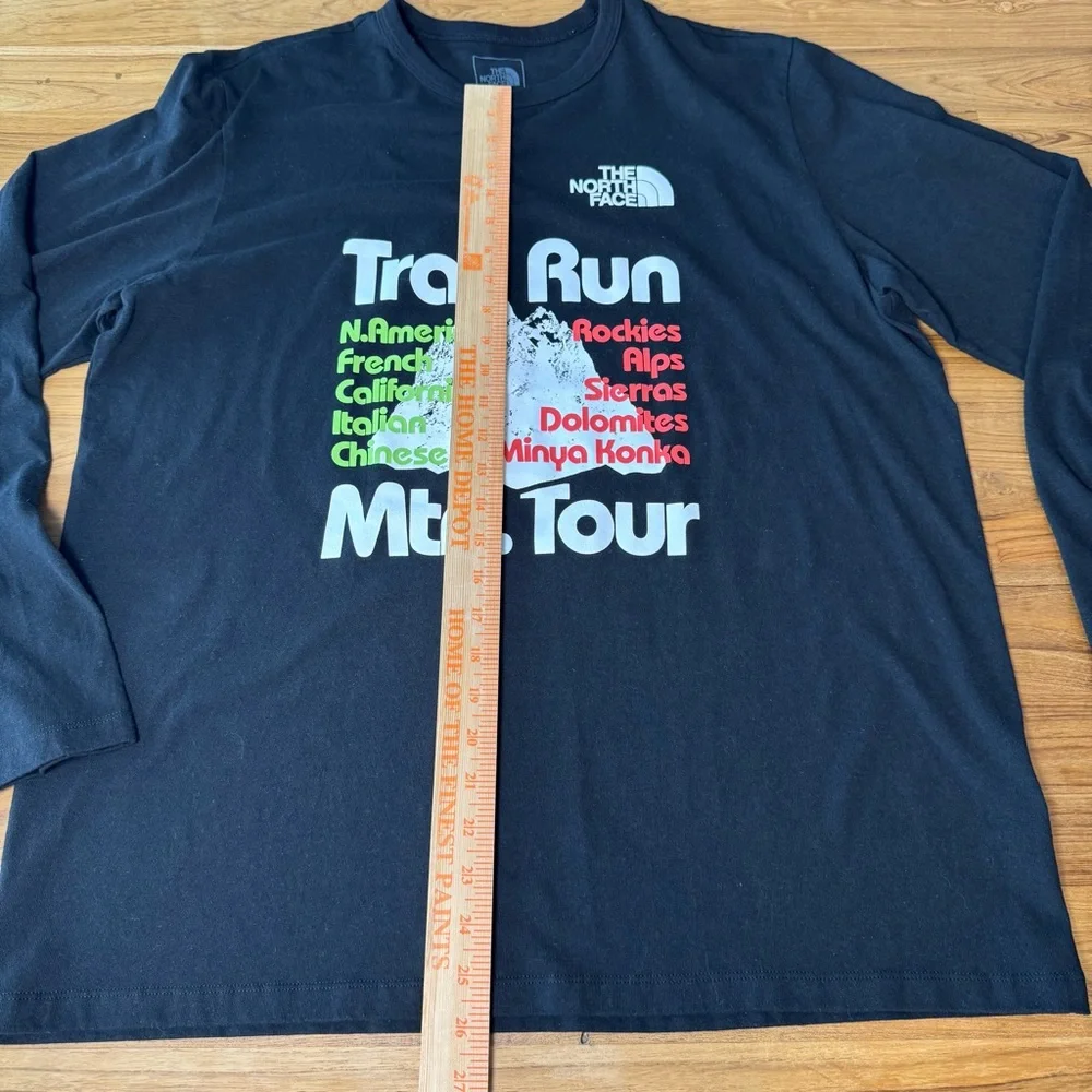 The North Face Long Sleeve Shirt Men’s XL Trail Run Mtn. Tour Black Mountains